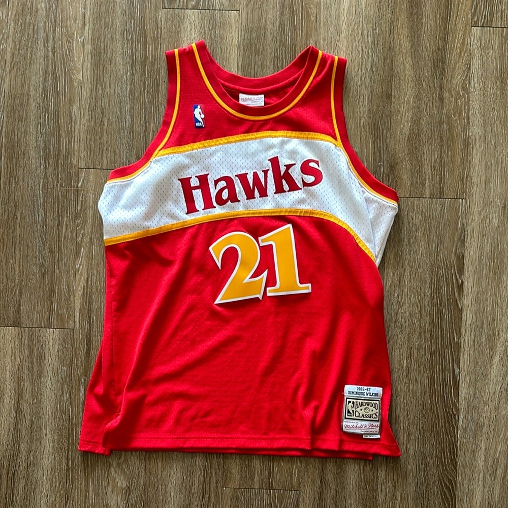 Professionally Stitched Mitchell & Ness Dominique Wilkins Atlanta Hawks Jersey